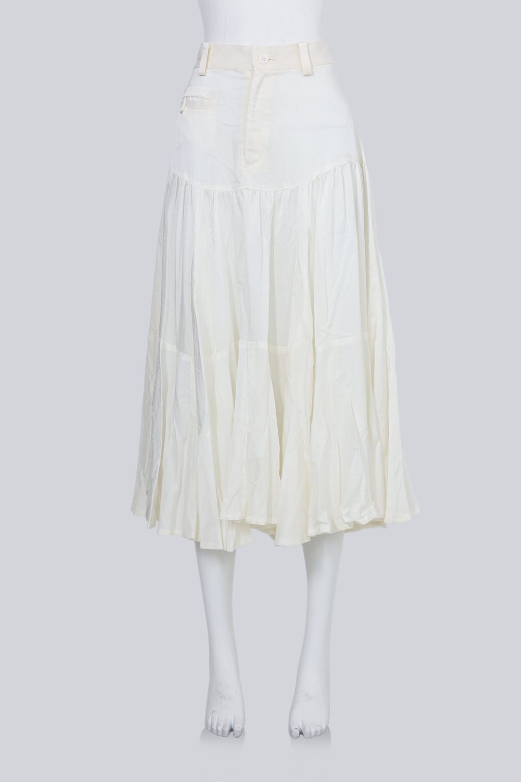 Y'S - A SHEER WHITE COASTAL LAYERED SKIRT