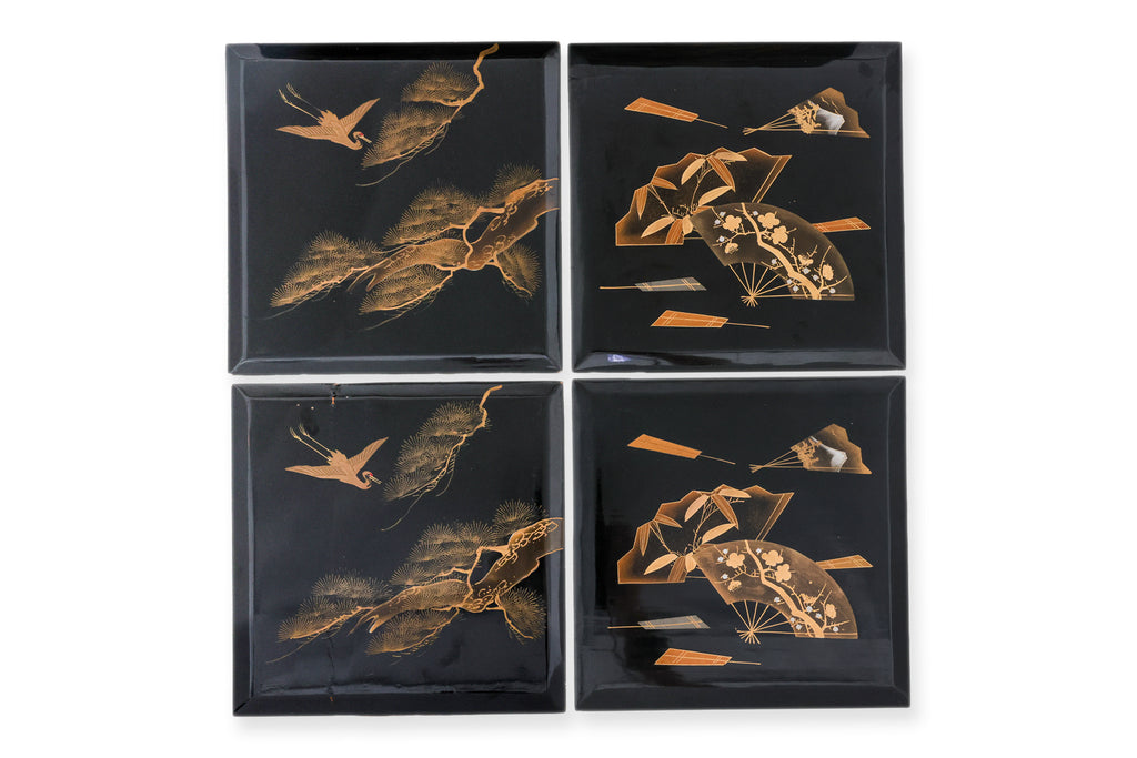 TWO JAPANESE JUBAKO LACQUER STACKING BOXES