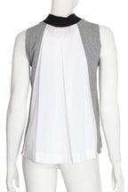 MARNI - A GREY AND WHITE SLEEVELESS COTTON TOP