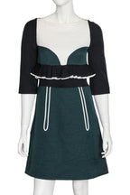 MARNI - A QUARTER SLEEVE DRESS WITH RUFFLED WAIST