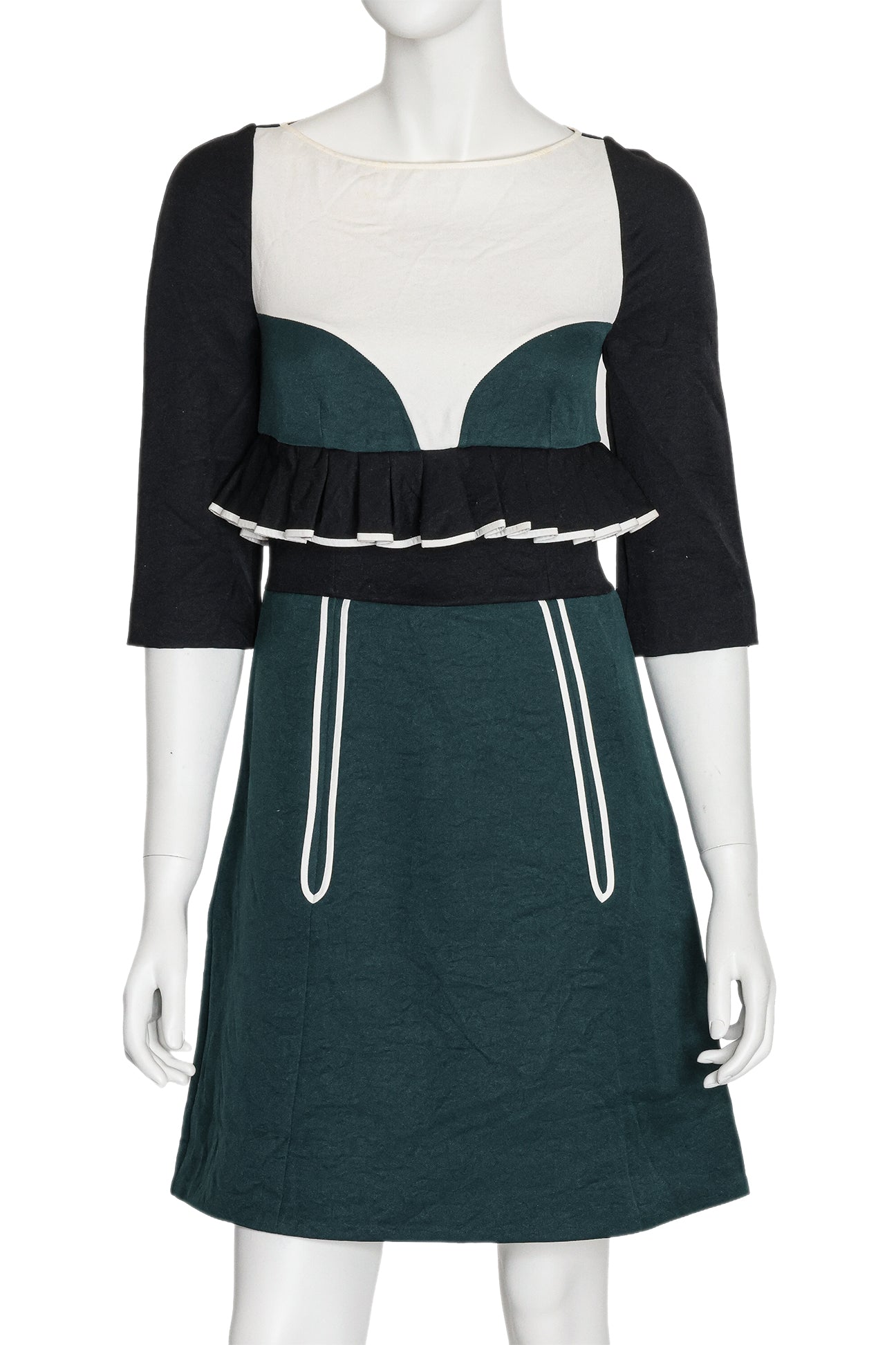 MARNI - A QUARTER SLEEVE DRESS WITH RUFFLED WAIST