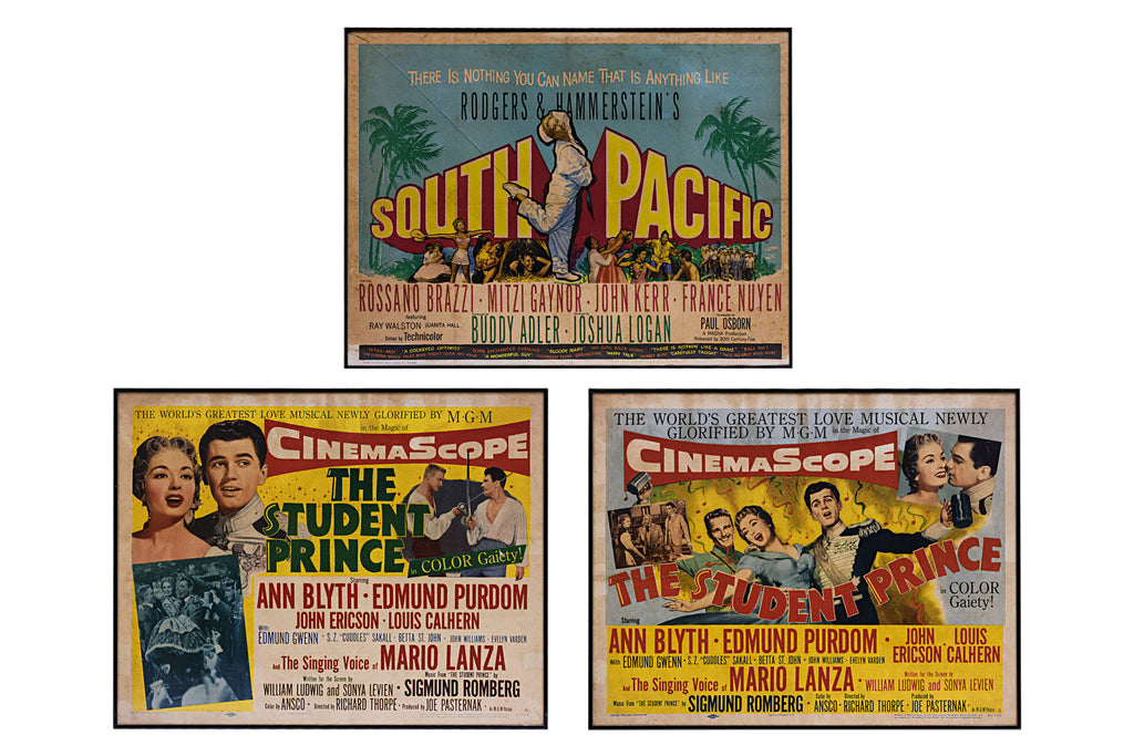SOUTH PACIFIC (1958), THE STUDENT PRINCE (1954) FILM POSTERS