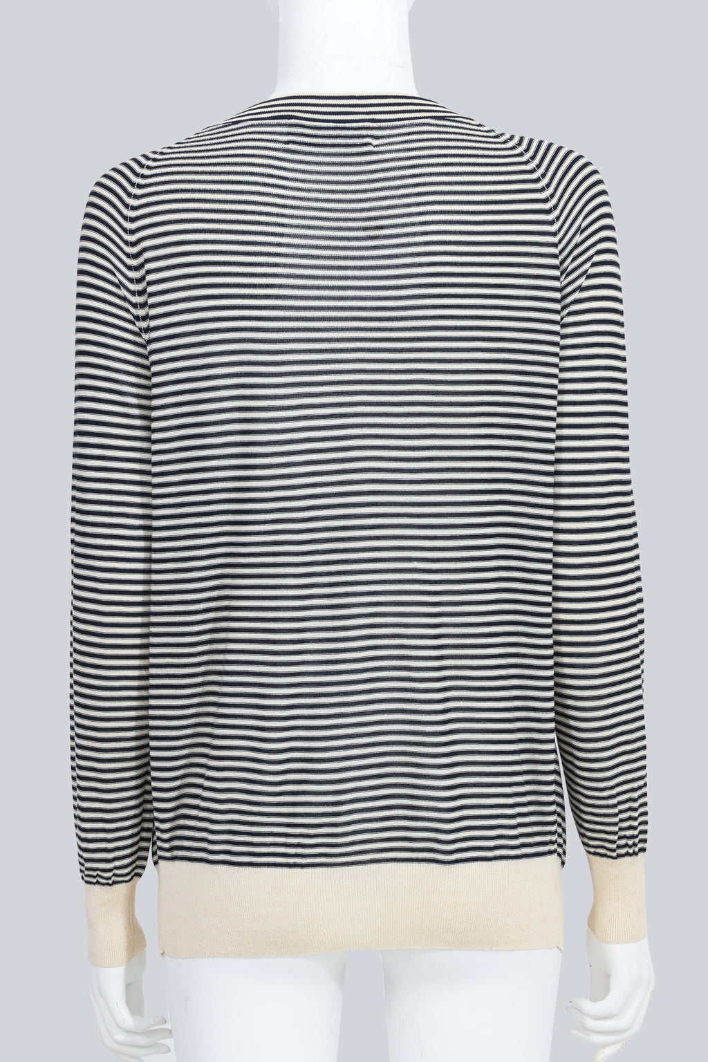 DEREK LAM 10 CROSBY - A SILK STRIPED DRESS AND MATCHING CARDIGAN