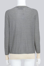 DEREK LAM 10 CROSBY - A SILK STRIPED DRESS AND MATCHING CARDIGAN