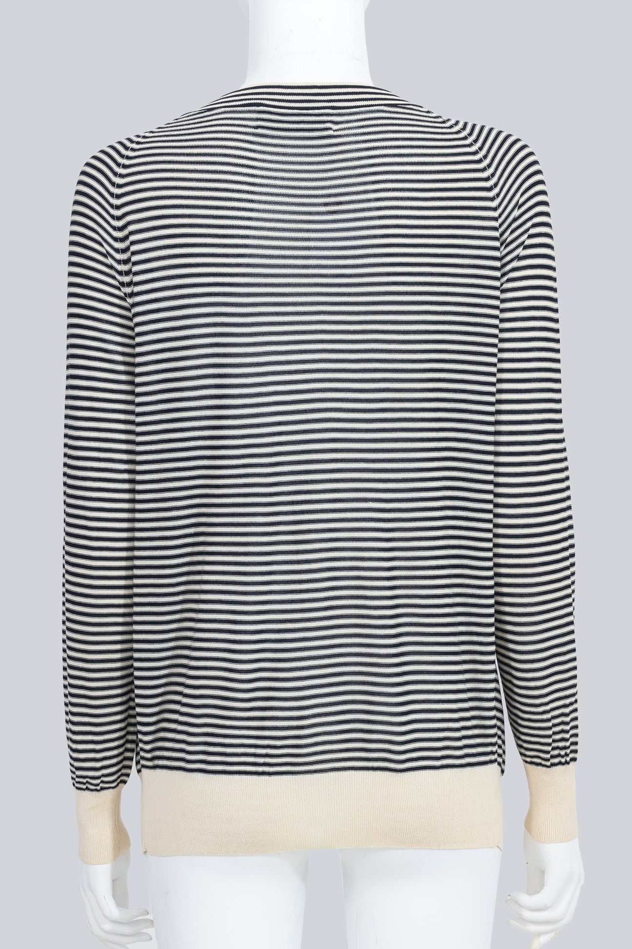 DEREK LAM 10 CROSBY - A SILK STRIPED DRESS AND MATCHING CARDIGAN