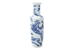 A LARGE BLUE AND WHITE 'IMMORTALS' ROULEAU VASE