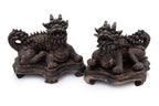 A PAIR OF SHIWAN POTTERY FOO LIONS