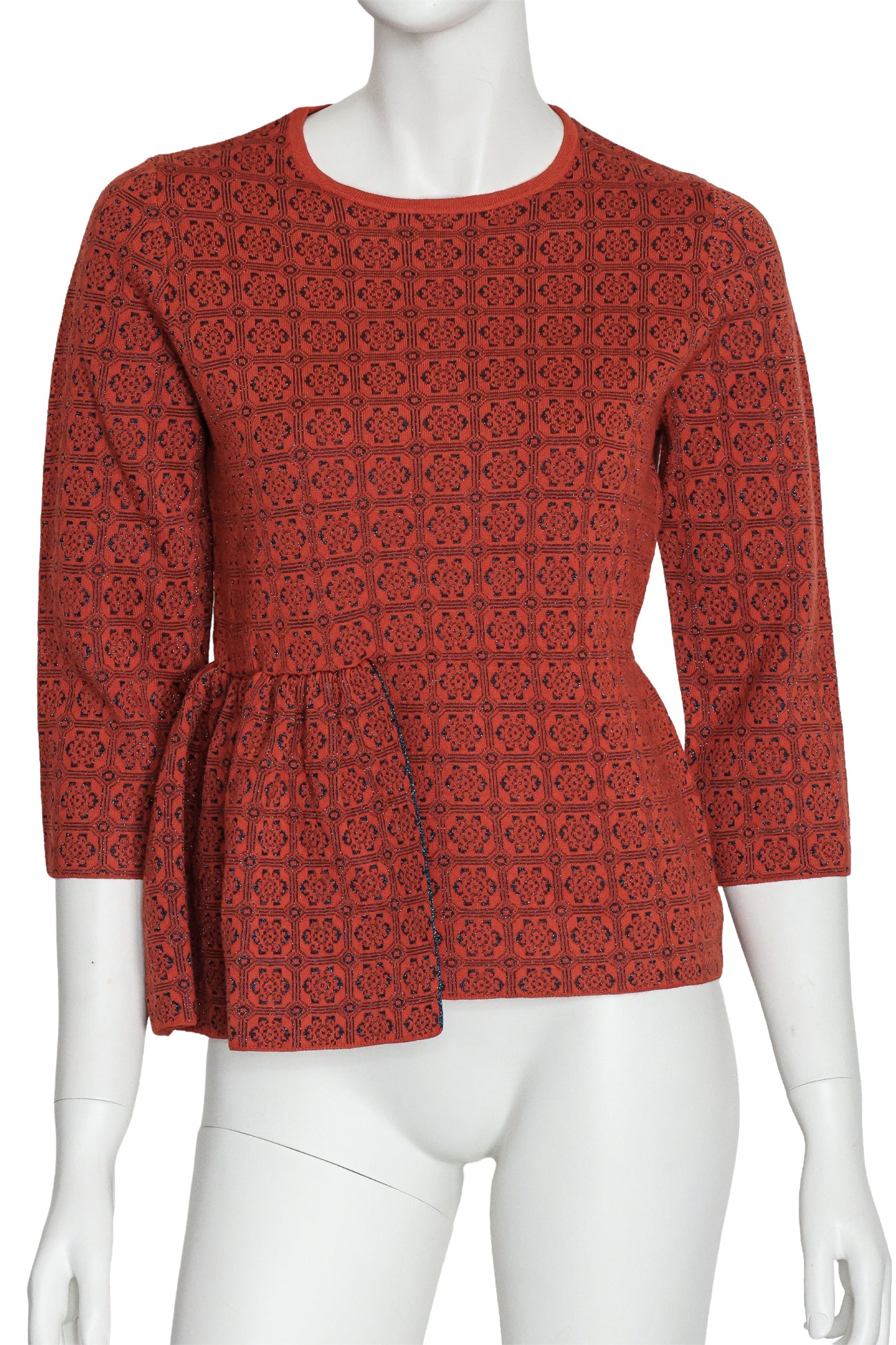 DRIES VAN NOTEN - A TILE PRINT MERINO BLEND TOP