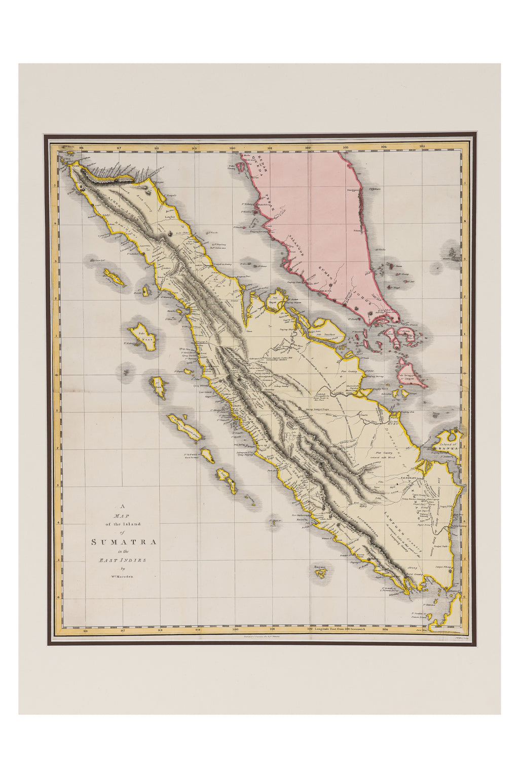 A MAP OF THE ISLAND OF SUMATRA IN THE EAST INDIES, WILLIAM MARSDEN, 1810