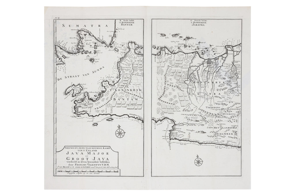 NIEUWE EN ZEER NAAUKEURIGE KAART VAN T EYLAND JAVA MAJOR OF GROOT JAVA, FRANCOIS VALENTYN, 1724