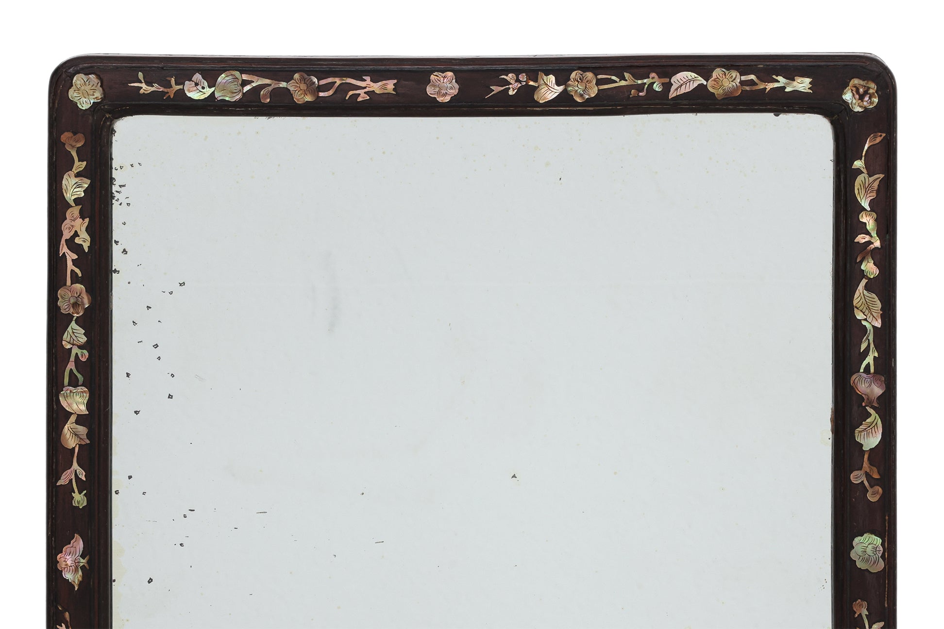 A MOTHER OF PEARL INLAID TABLE MIRROR