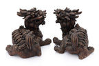 A PAIR OF SHIWAN POTTERY FOO LIONS