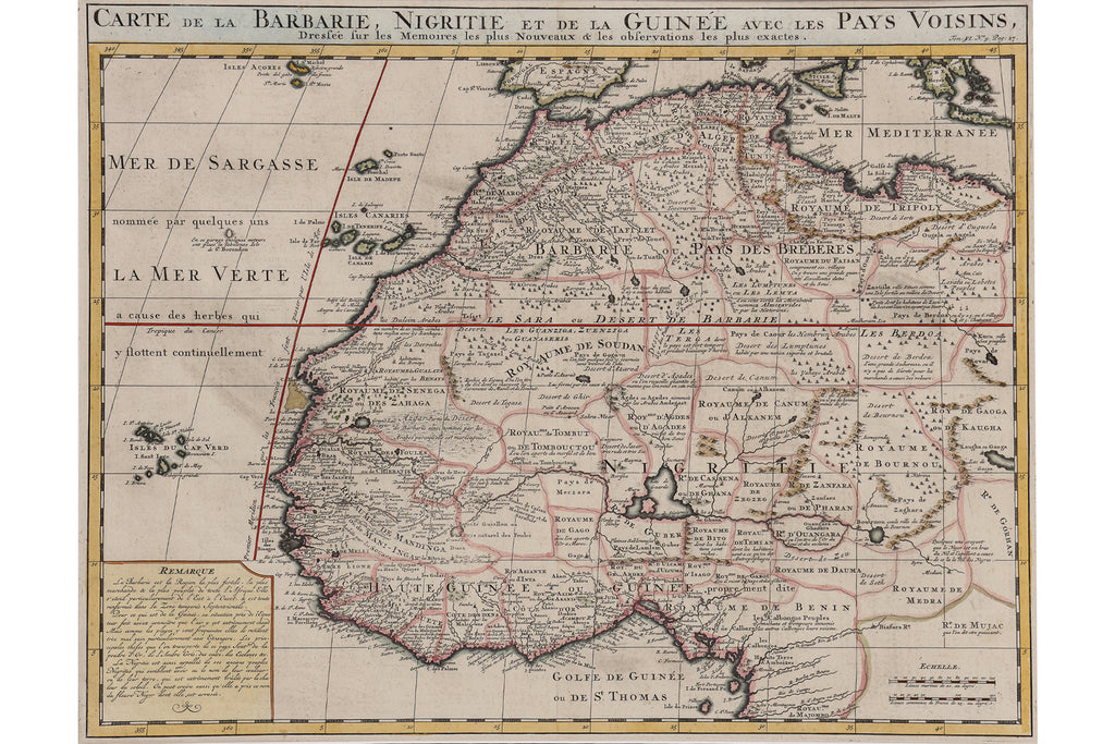CARTE DE LA BARBARIE, NIGRITIE, ET DE LA GUINEE... HENRI ABRAHAM CHATELAIN, C. 1705-1739