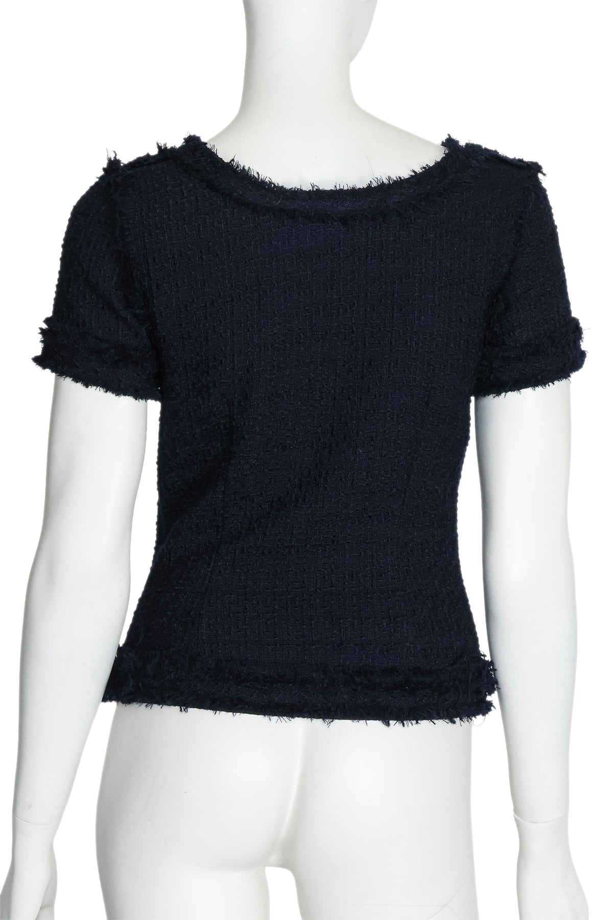MICHAEL VAN DER HAM - A NAVY SHORT SLEEVE TEXTURED TOP