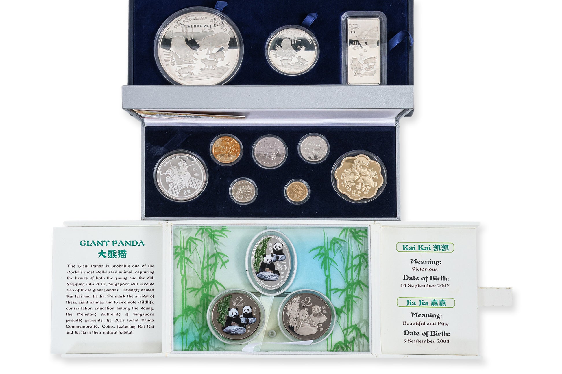 SINGAPORE, ASSORTED SILVER PROOF COIN SETS (3)