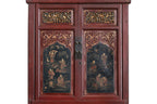 A CHINESE RED LACQUERED AND GILT CABINET