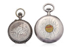 TWO SILVER CASED POCKET WATCHES