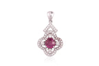 AN UNHEATED BURMESE RUBY AND DIAMOND PENDANT