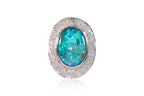 A LARGE OPAL AND DIAMOND PENDANT