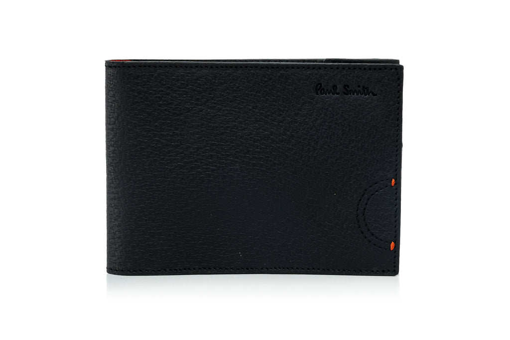 PAUL SMITH - A BLACK LEATHER BIFOLD WALLET