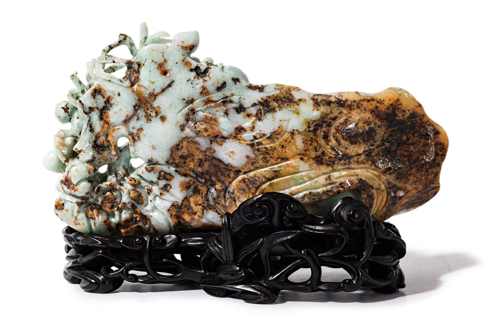 A JADEITE CARVING OF SHOULAO