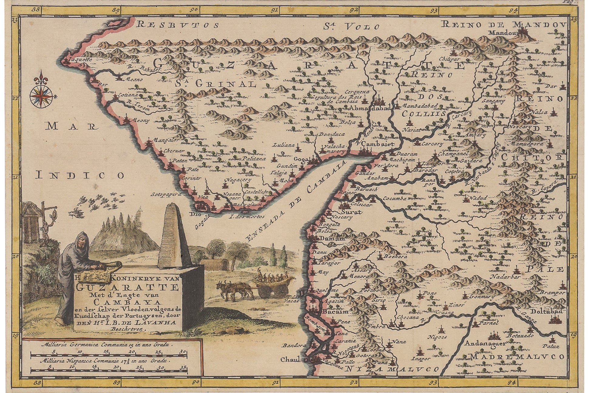 TWO HAND-COLOURED COPPER ENGRAVED MAPS, PETER VAN DER AA, 1707