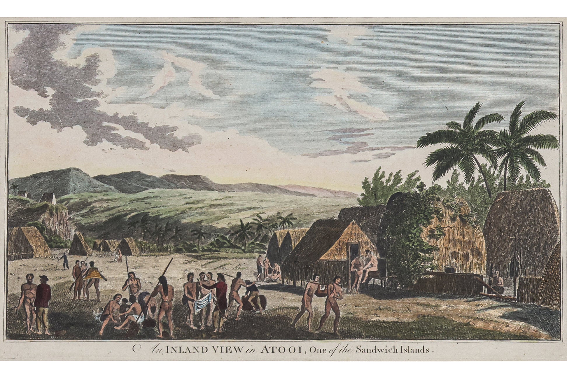 FIVE ENGRAVINGS OF HAWAII AND TAHITI, ...CAPTAIN COOK'S... VOYAGES, GEORGE W ANDERSON, 1784-1786