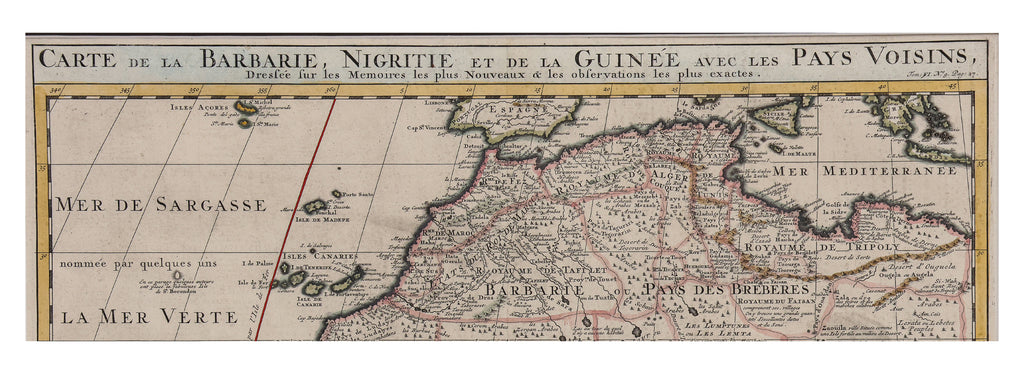 CARTE DE LA BARBARIE, NIGRITIE, ET DE LA GUINEE... HENRI ABRAHAM CHATELAIN, C. 1705-1739