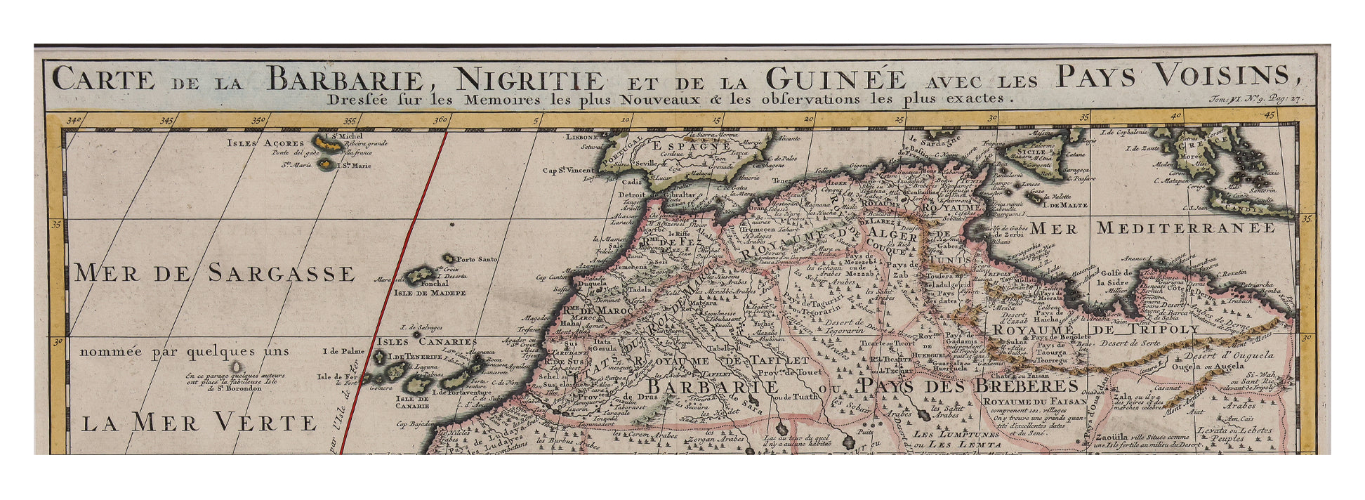 CARTE DE LA BARBARIE, NIGRITIE, ET DE LA GUINEE... HENRI ABRAHAM CHATELAIN, C. 1705-1739