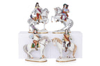 A SET OF FOUR WALLENDORF PORCELAIN FIGURES OF MUSKETEERS
