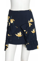 MARNI - A NAVY FLORAL PRINT RUFFLE SKIRT