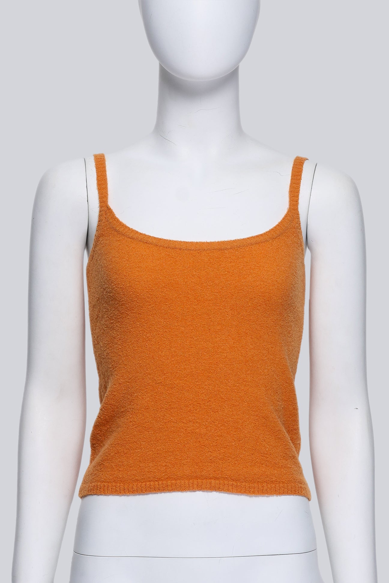 BLUMARINE - AN ORANGE TANK TOP AND CARDIGAN SET