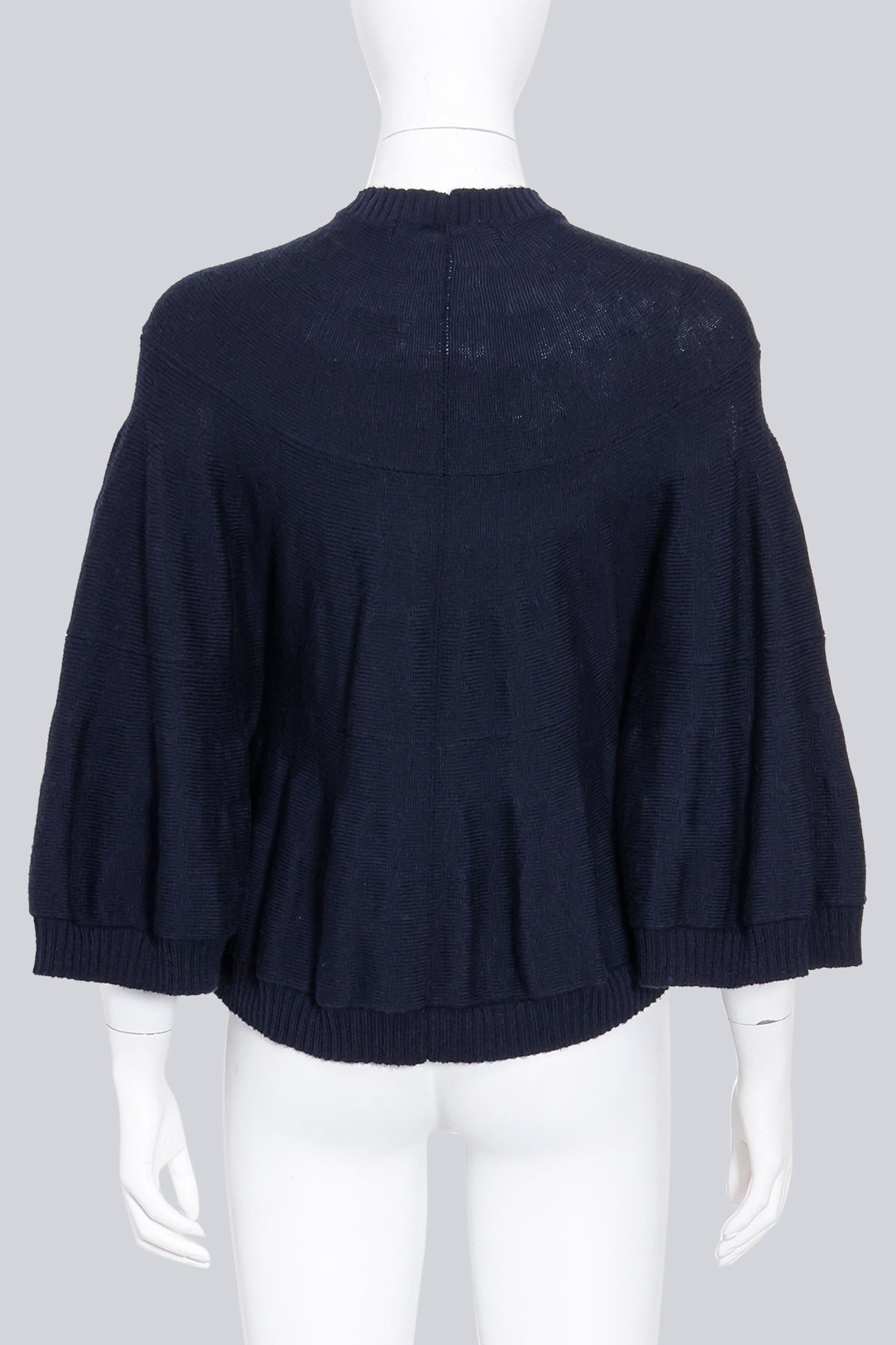 JUNYA WATANABE - A 2004 NAVY KNIT MOCK NECK PONCHO