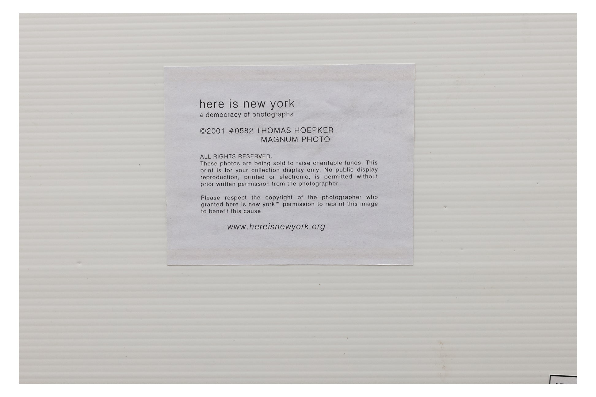 THOMAS HOPKER (GERMAN, 1936-2024) BROOKLYN BRIDGE (9/11), 2001