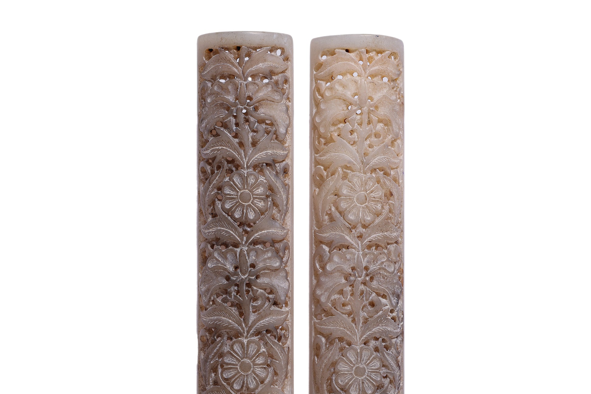 A PAIR OF CARVED JADE WRIST RESTS