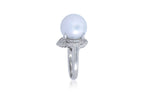 A SOUTH SEA CULTURED PEARL AND DIAMOND RING