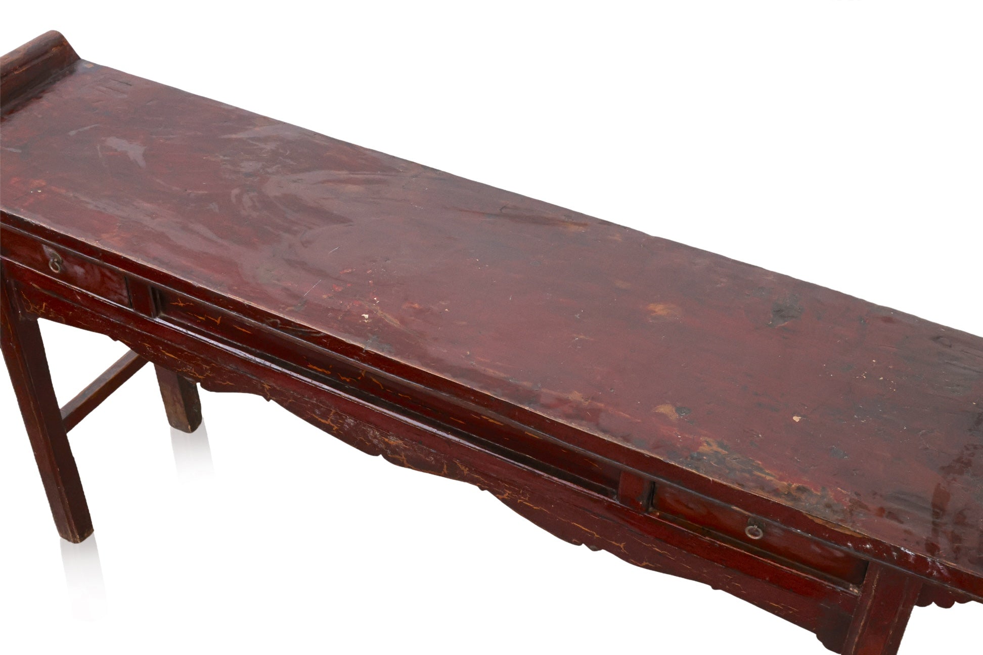 A CHINESE RED LACQUER ALTAR TABLE