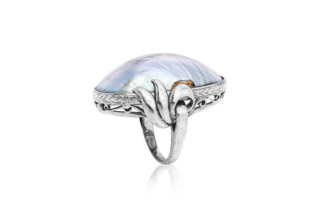 AN ABALONE SHELL RING
