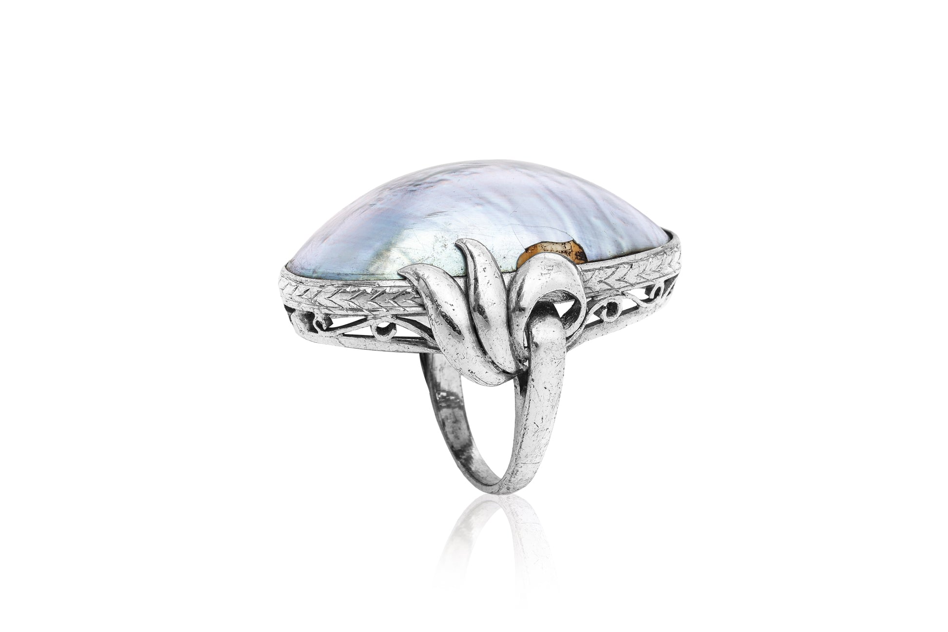 AN ABALONE SHELL RING