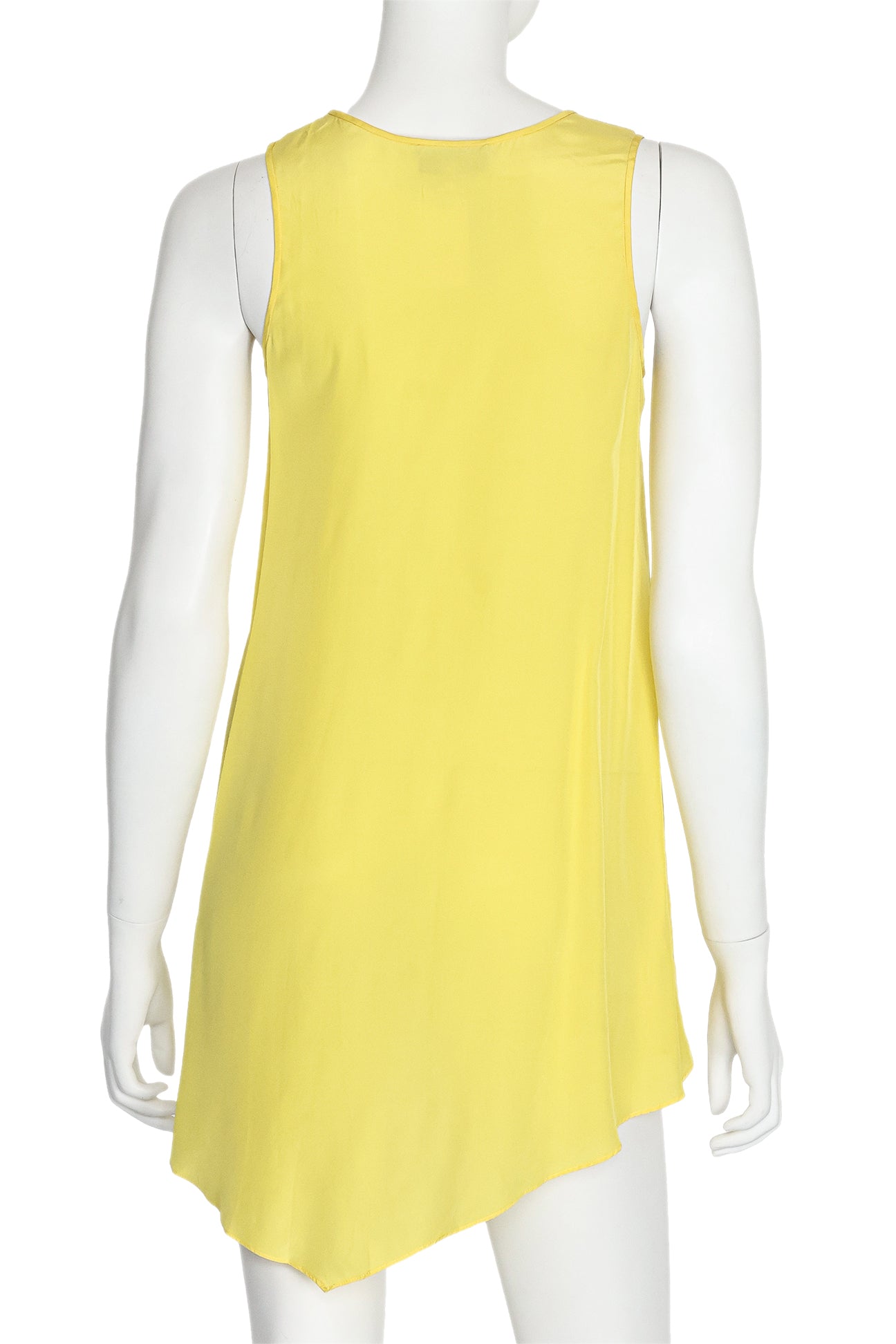 CALVIN KLEIN - A SLEEVELESS YELLOW SILK TOP