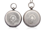 TWO SILVER CASED POCKET WATCHES