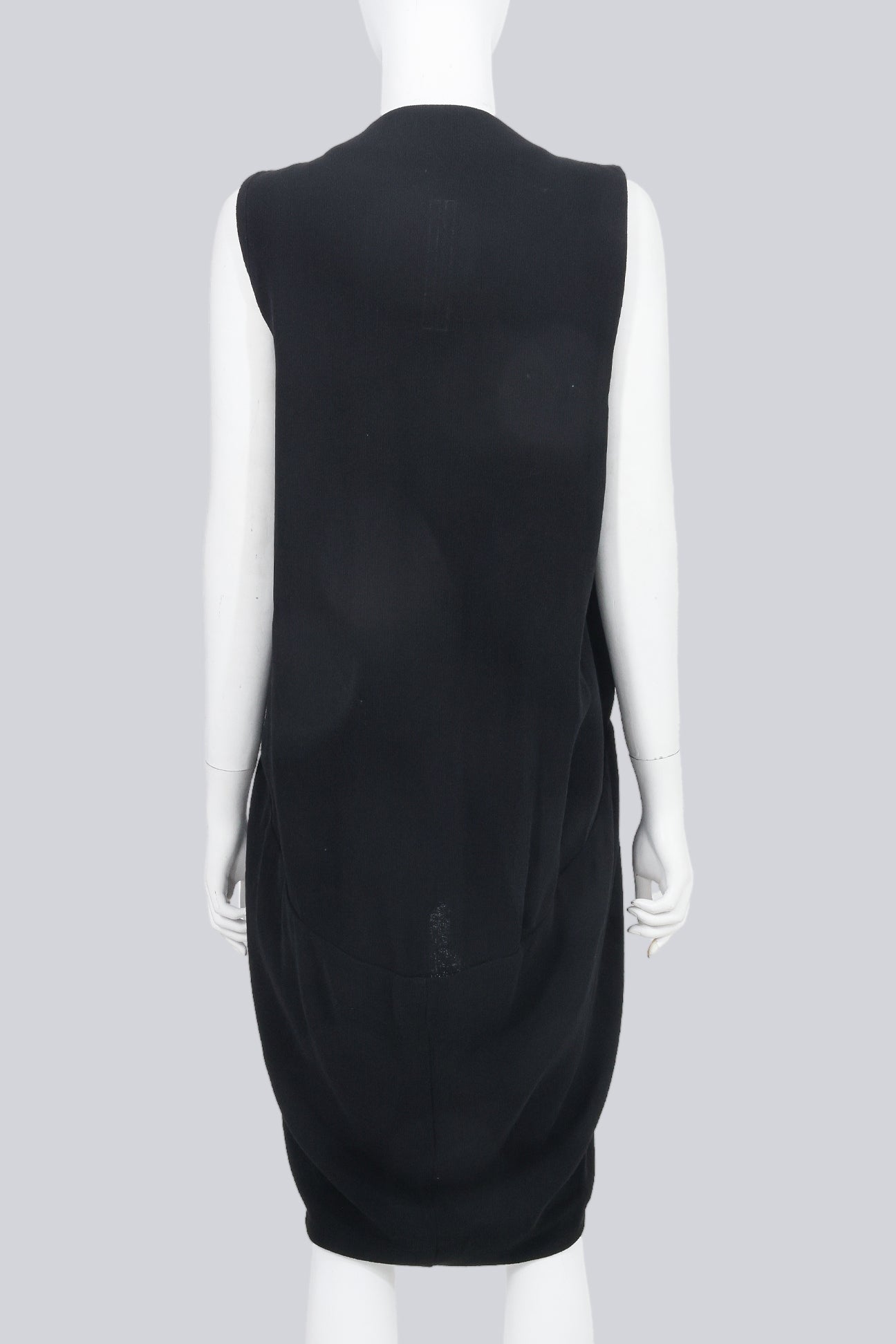 RICK OWENS - 'MOUNTAIN' COLLECTION BLACK SLEEVELESS SHIFT DRESS