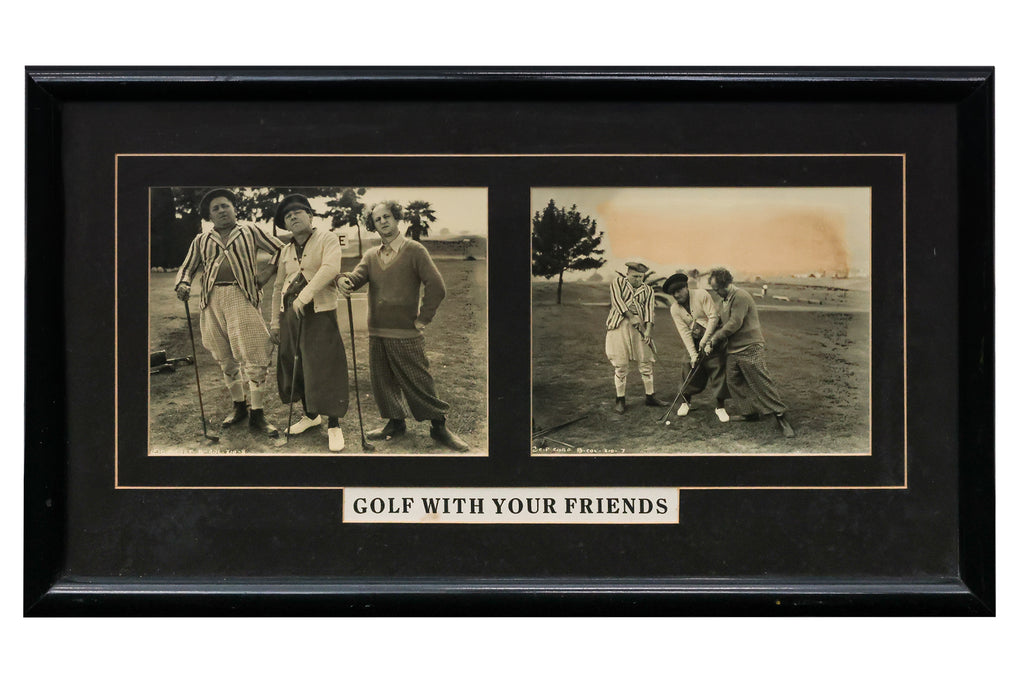 A GROUP OF FIVE ASSORTED GOLF MEMORABILIA PRINTS