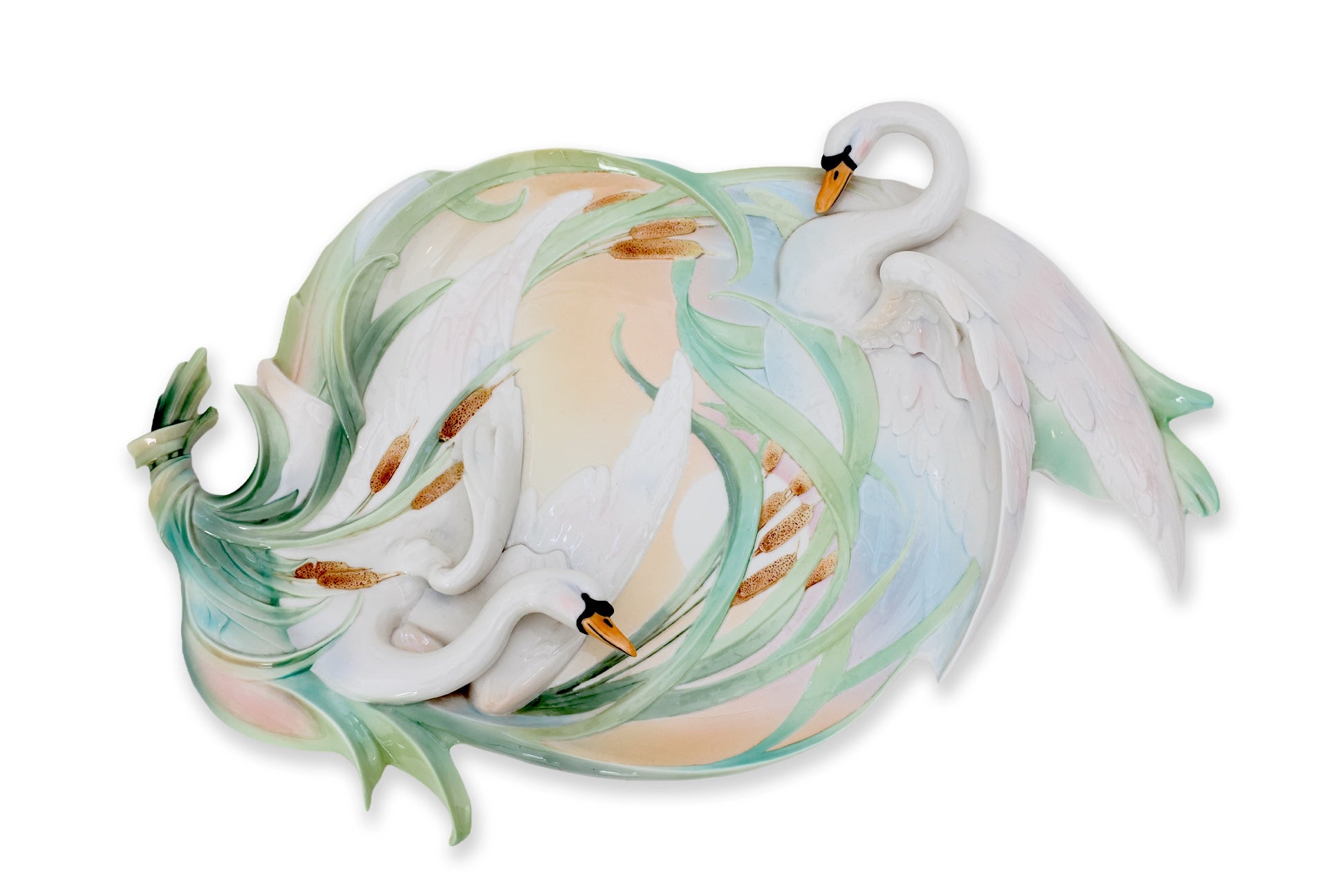 A VERY LARGE FRANZ SWAN PORCELAIN PLATE