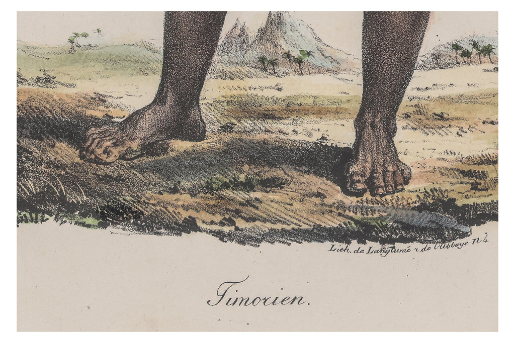 THREE HAND-COLOURED ETHNOGRAPHIC ENGRAVINGS, J ARAGO, 1842