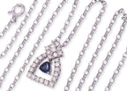 A SAPPHIRE AND DIAMOND NECKLACE