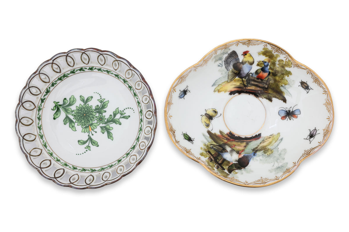 A GROUP OF ASSORTED EUROPEAN PORCELAIN ITEMS