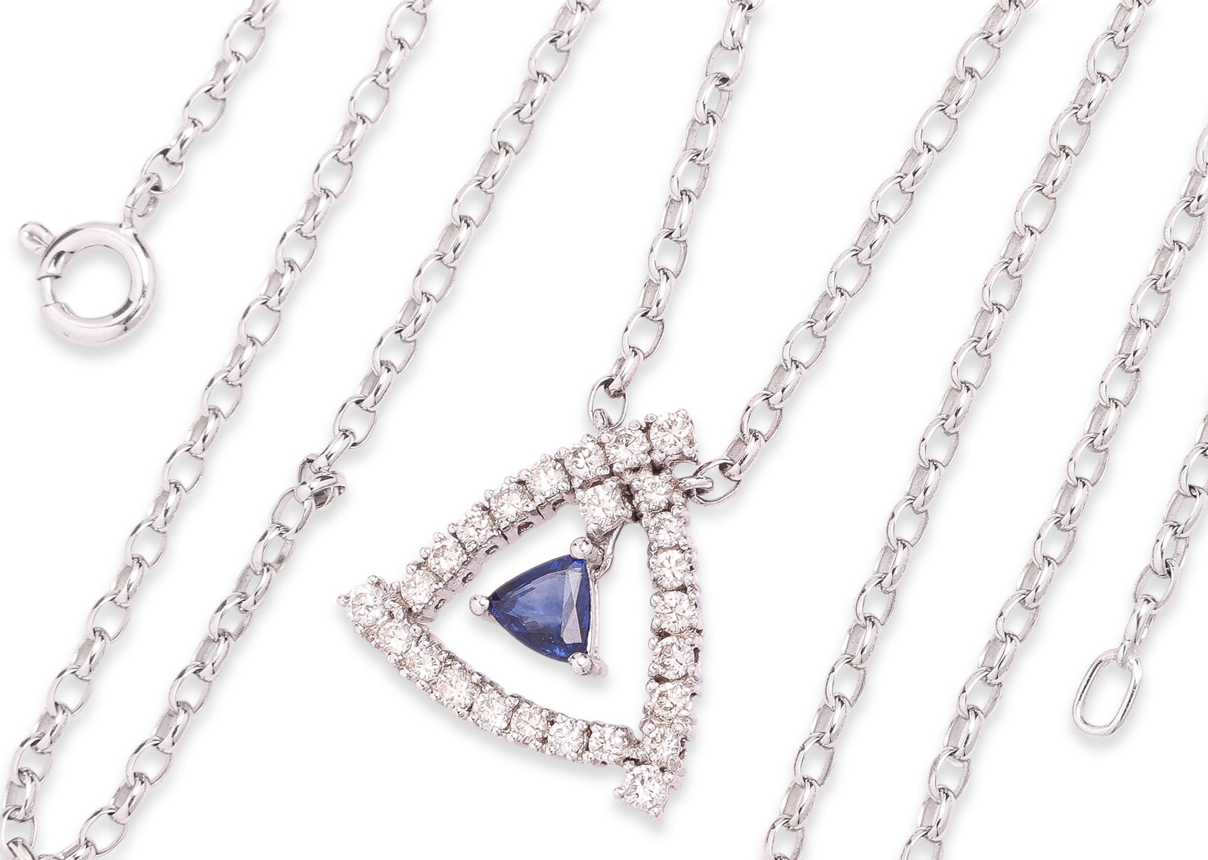 A SAPPHIRE AND DIAMOND NECKLACE