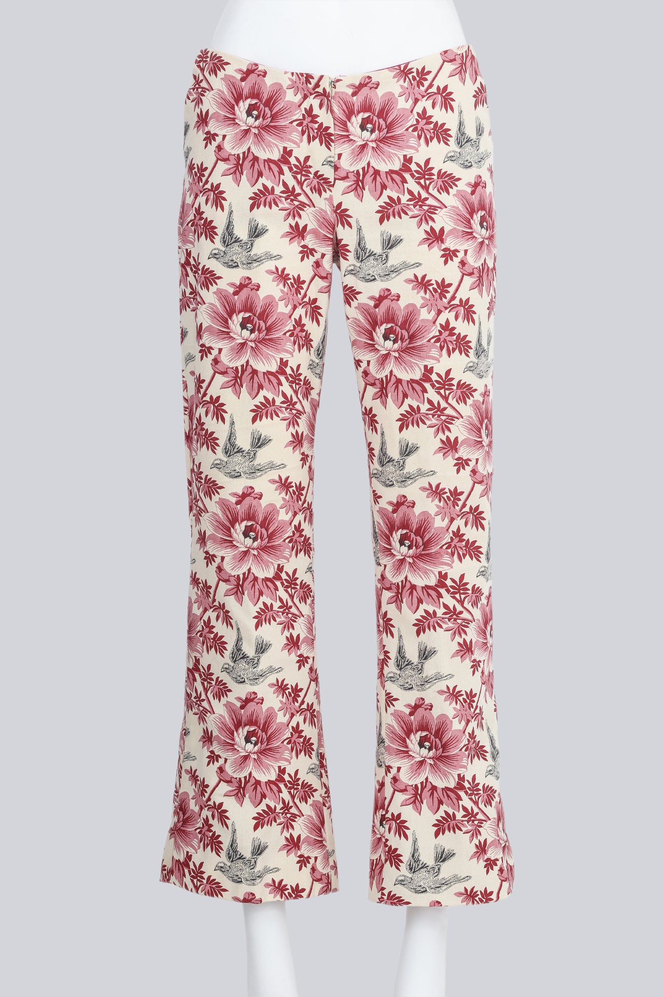 AMEN - COTTON PINK AND WHITE CHINTZ TROUSERS