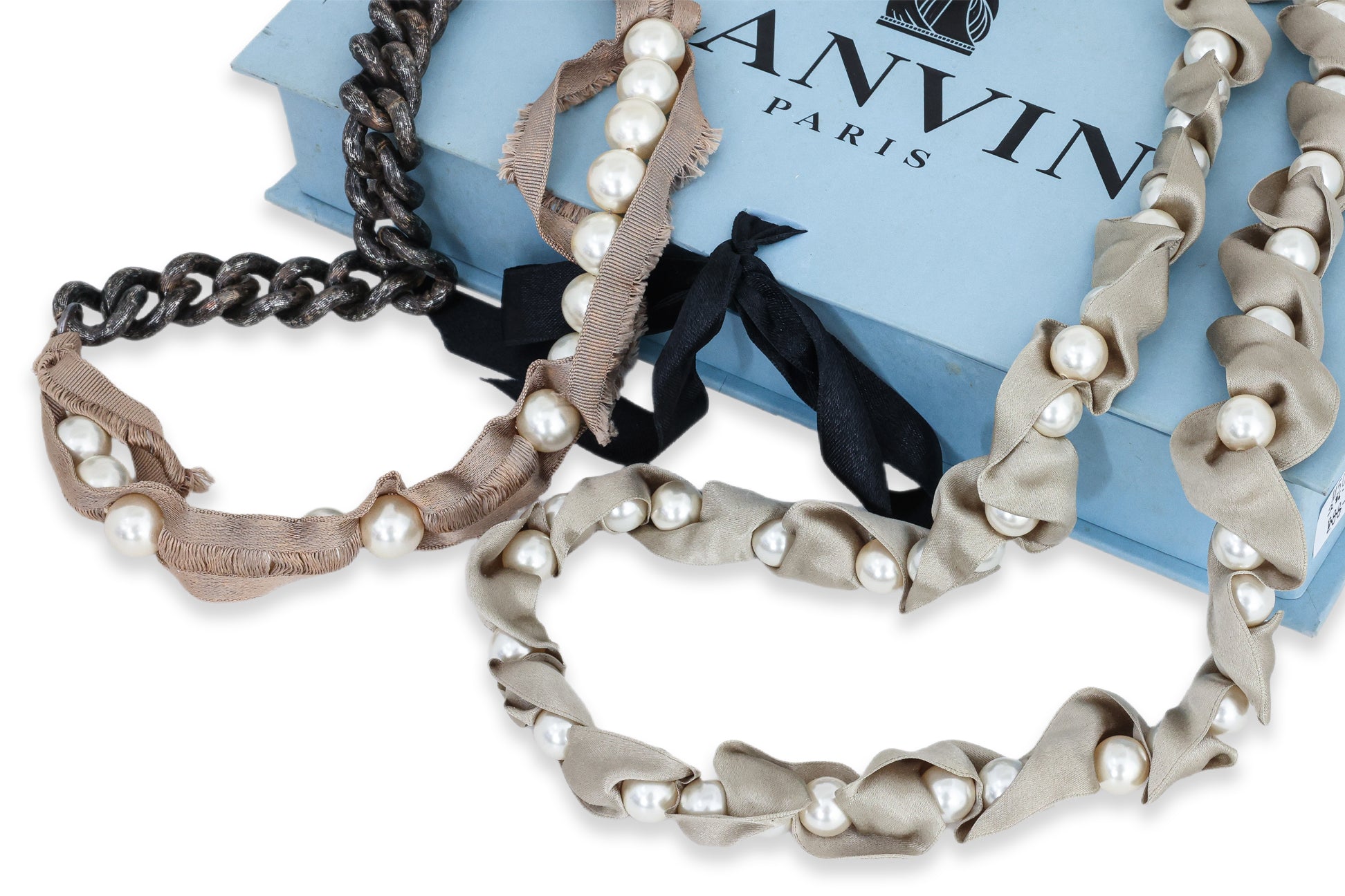 LANVIN - TWO FAUX PEARL NECKLACES